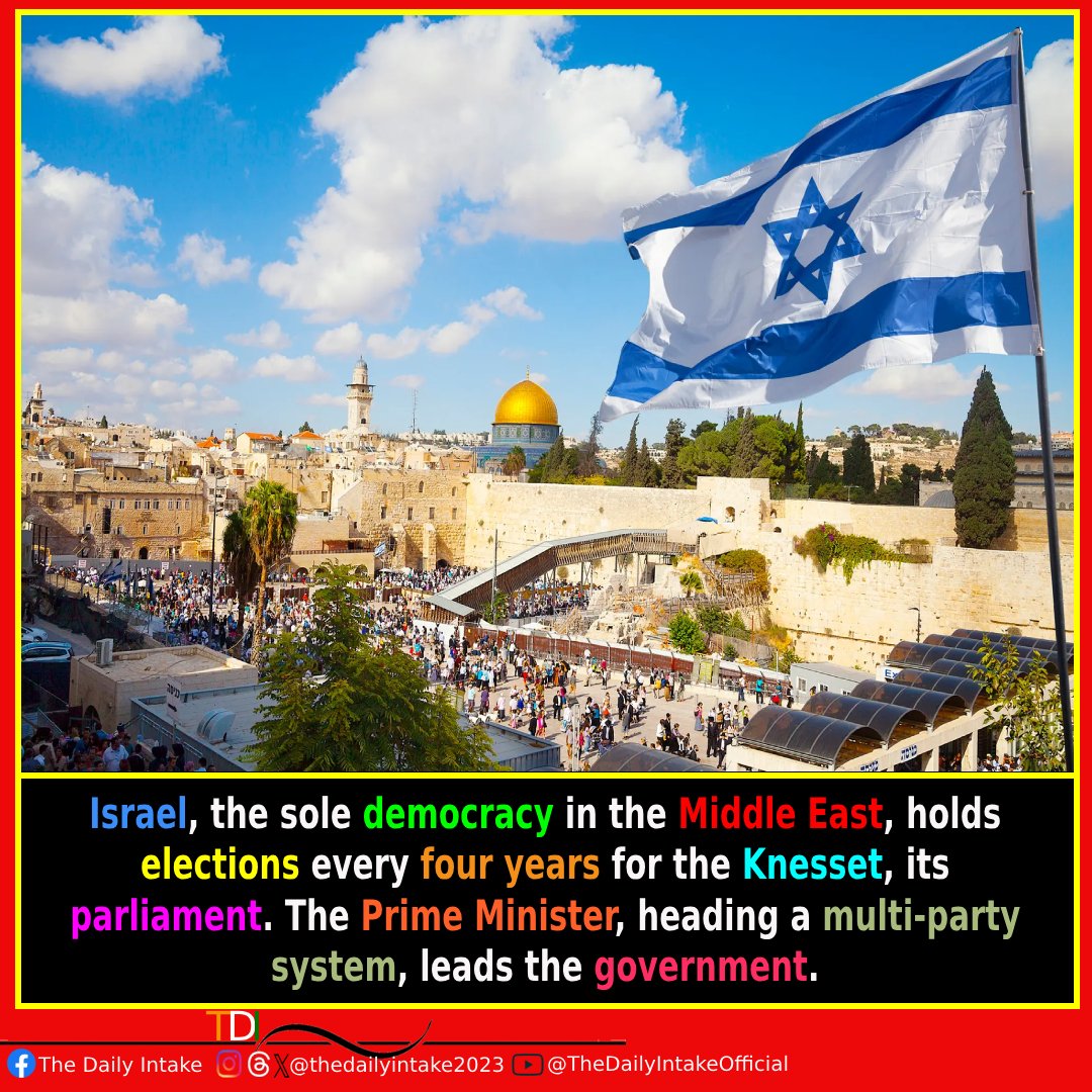 Israel: Leading Democracy in the Middle East 🗳️ #Israel #Democracy #Knesset #Elections #MultiPartySystem #MiddleEast #Leadership #TheDailyIntake
