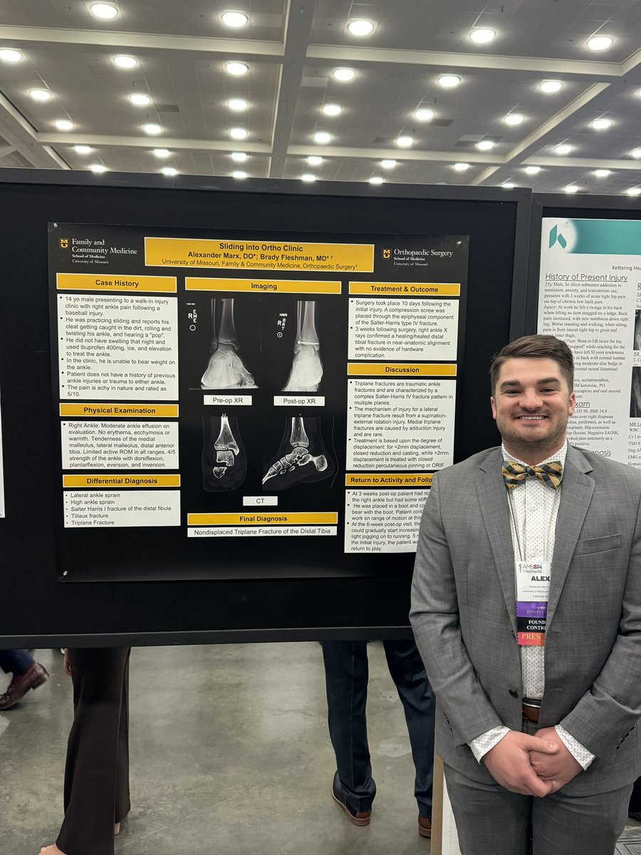 StephenSportsMD's tweet photo. Alex Marx and Brady Fleshman case poster #amssm24 @muhealth @MizzouOrtho @MizzouFamilyMed https://t.co/UZiQRRN1Z1