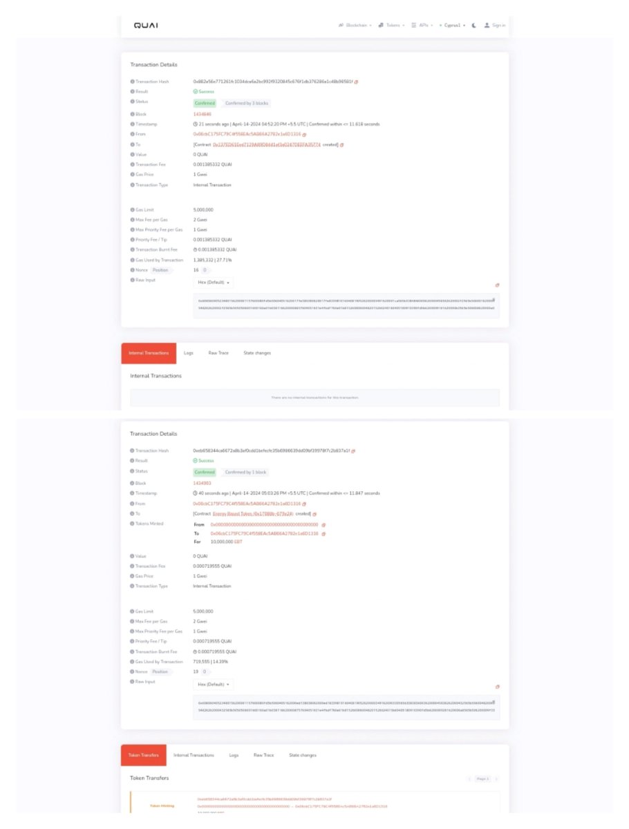 to_Nrk's tweet photo. Deploying NFTs or Token on #Quai is really so simple & easy.
I hv deployed My own #NFTs (Quai Raccoon) and a Token $EBT ( Energy Based Token) on #QuaiNetwork Testnet ( Cyprus 1).
@PelagusWallet also showing my Testnet $EBT
Thanks to @QuaiNetwork for #QuaiNoCode Deployer!! https://t.co/I622RtEGQR