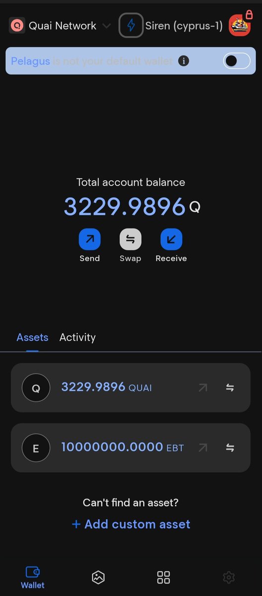 to_Nrk's tweet photo. Deploying NFTs or Token on #Quai is really so simple & easy.
I hv deployed My own #NFTs (Quai Raccoon) and a Token $EBT ( Energy Based Token) on #QuaiNetwork Testnet ( Cyprus 1).
@PelagusWallet also showing my Testnet $EBT
Thanks to @QuaiNetwork for #QuaiNoCode Deployer!! https://t.co/I622RtEGQR