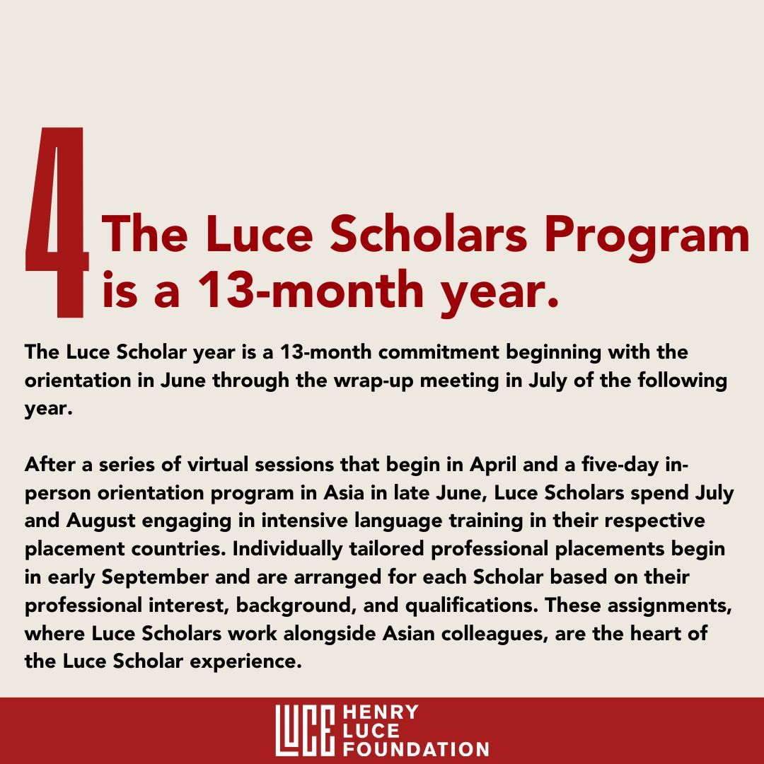 Are you a student or early career future leader interested in applying for the 2025 Luce Scholars cohort? Sign up for updates on the application (opening soon!) here: buff.ly/3R7S0wB