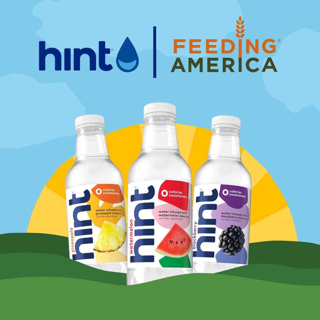 🌟 From April 1st to December 31st, @hint has pledged to donate up to $175K to @FeedingAmerica. Hint will donate $1 for every case of product sold as part of a Feeding America in-store display and $3 for every Feeding America bundle sold on drinkhint.com!