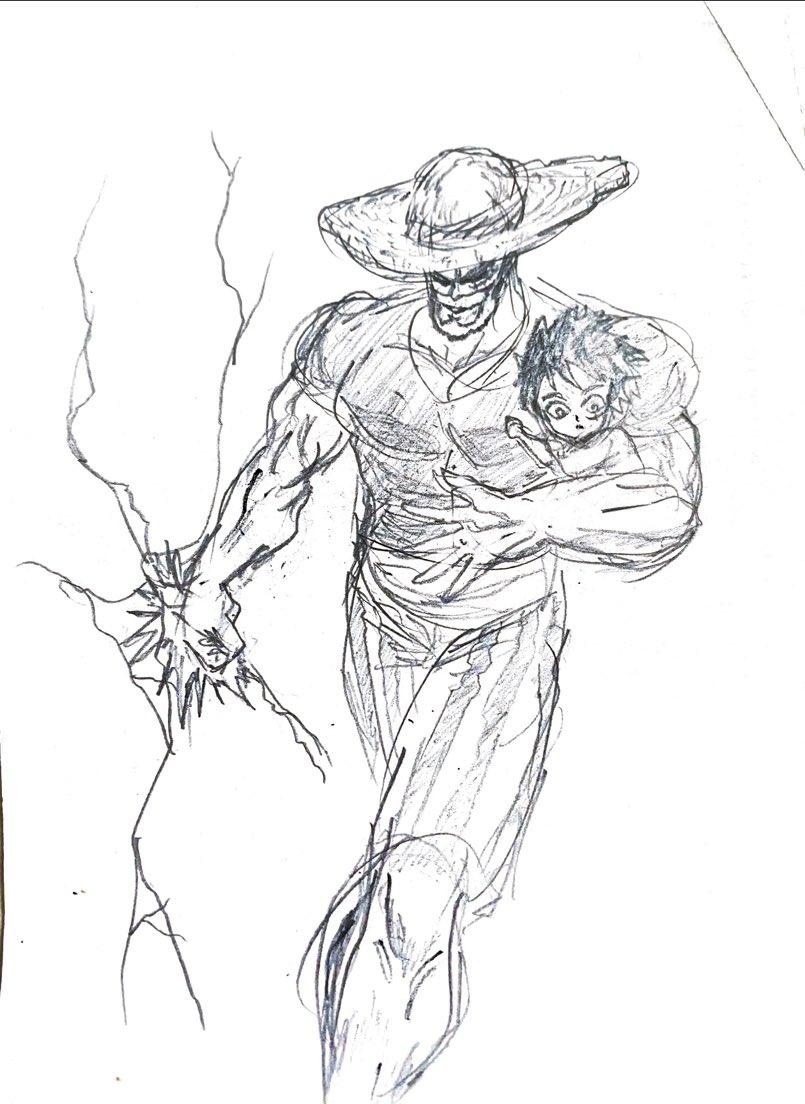 Mon dessin de garp avec le gura gura no mi pour le #OpChifestelle 
De @clown_D_estelle et <a href="/TrafalgarD35/">Trafalgar D Chifuyu</a>