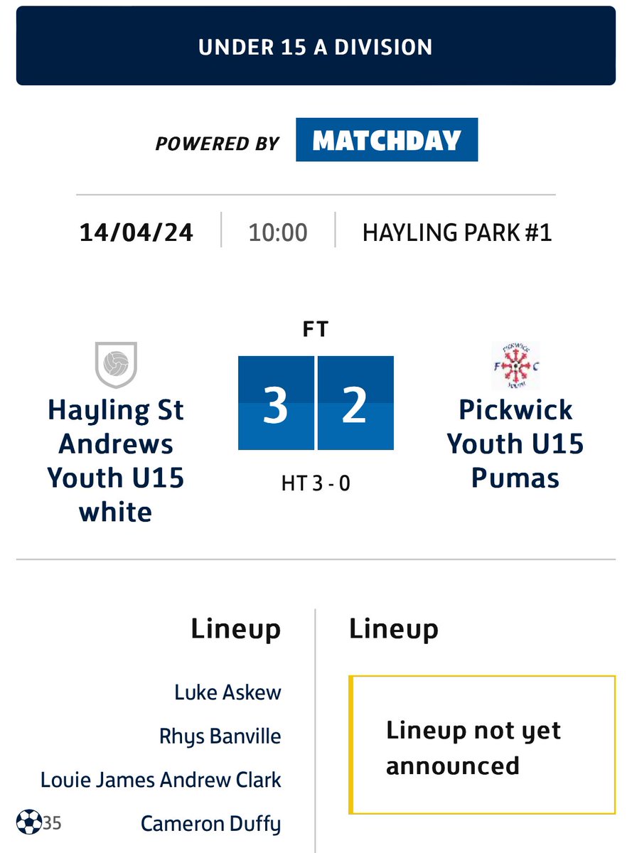 Duffs_7's tweet photo. Another goal for #DashCam and what proved to be the winner as little old Hayling St Andrews toppled the current PYFL A league holders &amp; Hampshire Cup finalists ⚽️👌 #TopScorer #TeamEffort #TeamSpirit #BigWin #NotSoLittle https://t.co/tAqxJ7Pjex