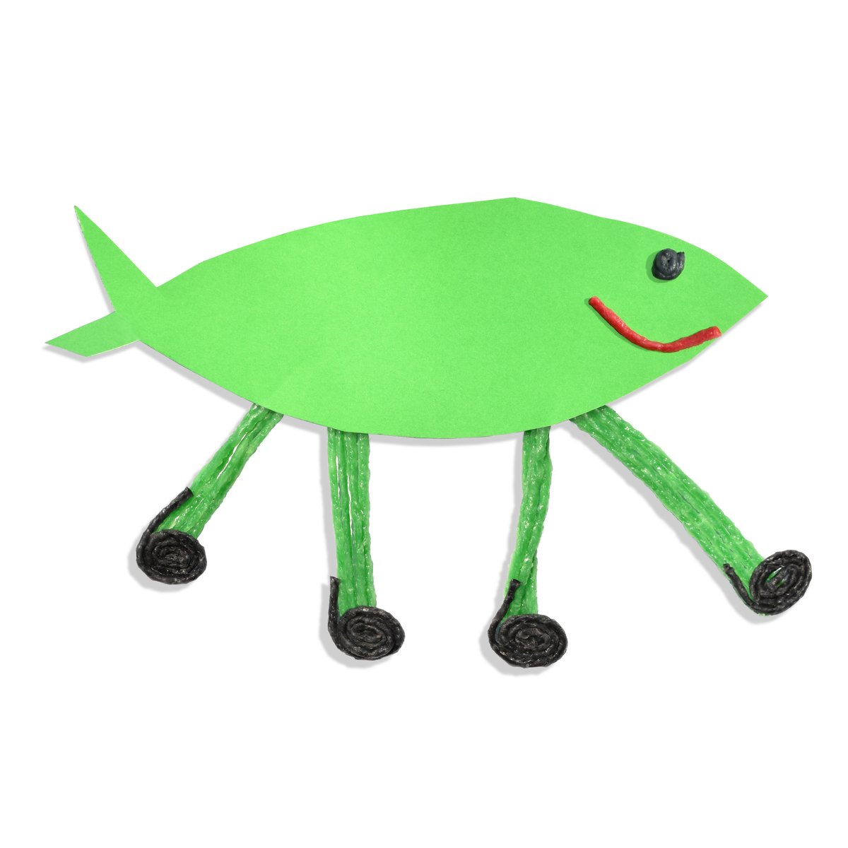 In honor of International Moment of Laughter Day, we would like you to meet Flim Flam Fred the Flat-footed fish! #wikkistix #kidcrafts #craftsforkids #InternationalMomentofLaughter