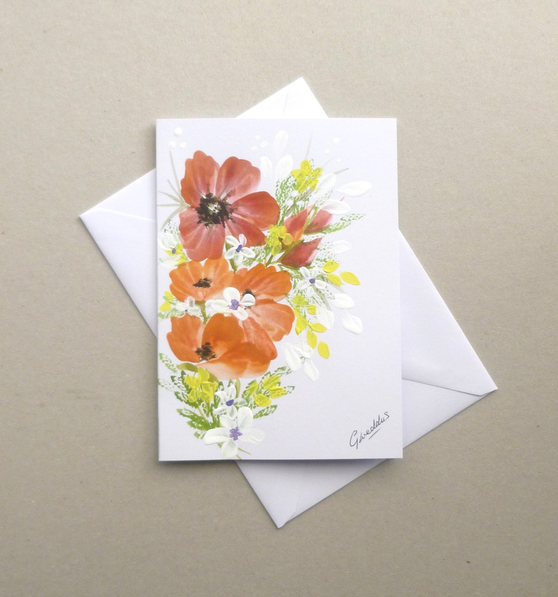 hand painted floral greetings card original art... - Folksy folksy.com/items/8326825-… #newonfolksy