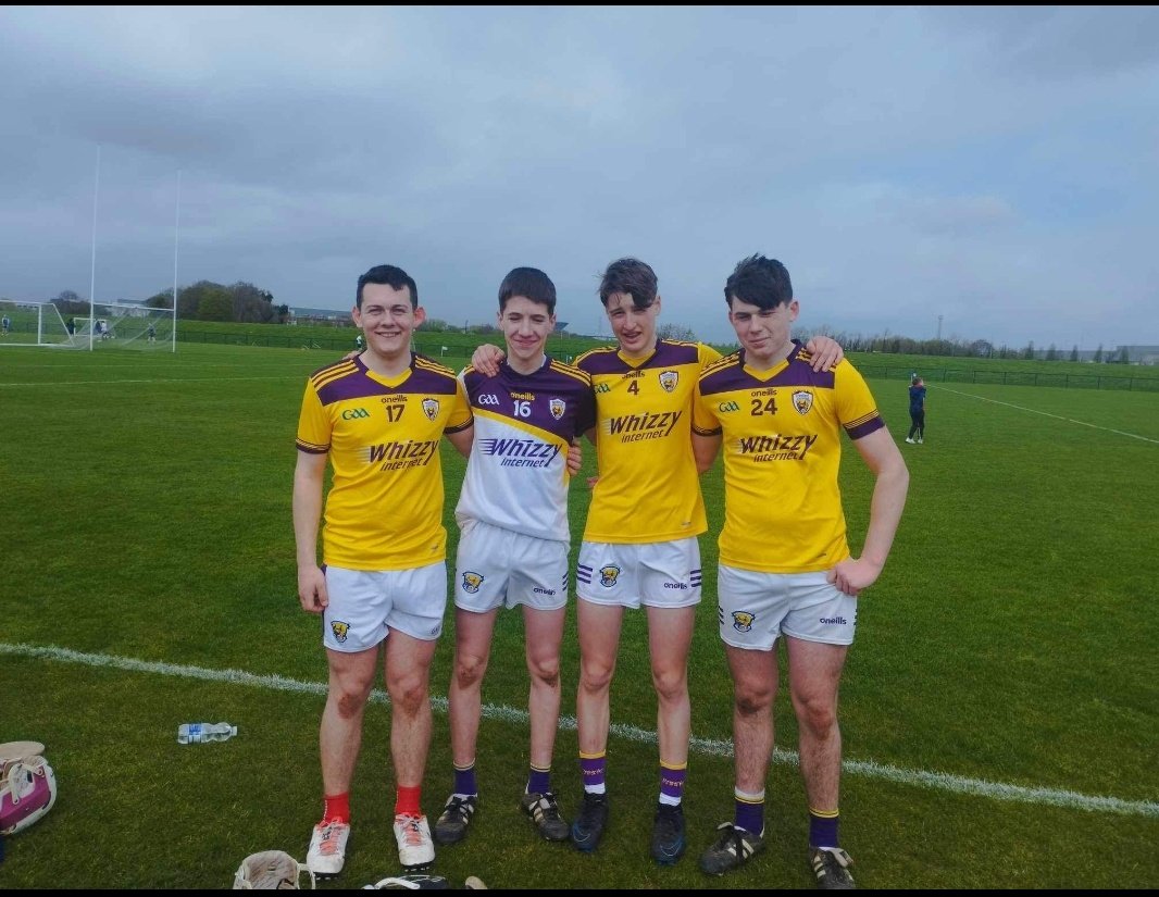 Well done to Ryan Rossiter, Aidan Bowe, Bobby Murray and Enda Byrne who were playing with the Wexford U15 hurlers vs Dublin 🟣🟡👍