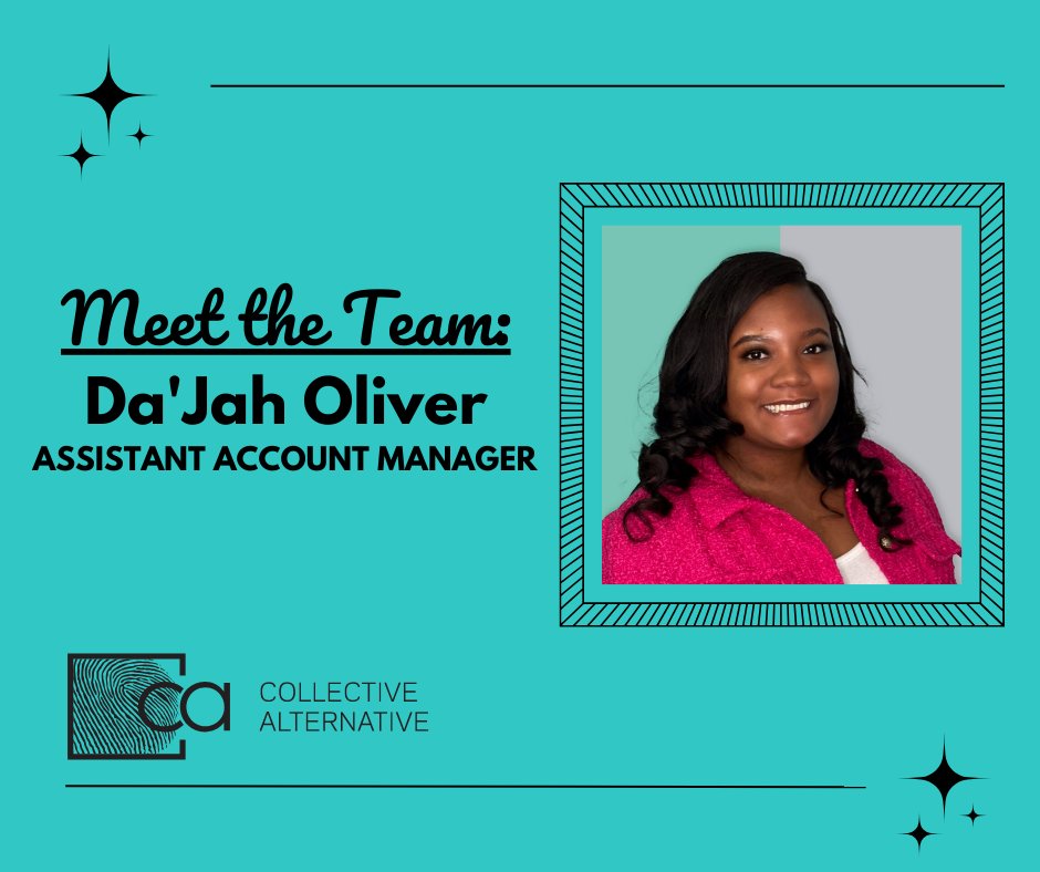 TheCAWay's tweet photo. Meet our new Assistant Account Manager, Da’Jah Oliver! Da’Jah enjoys playing an integral role in clients’ success by keeping track of all the details of their accounts and finding creative ways to help them tell their brand and business stories.  

https://t.co/org1PcLGD1 https://t.co/z3ZIHfyNt5