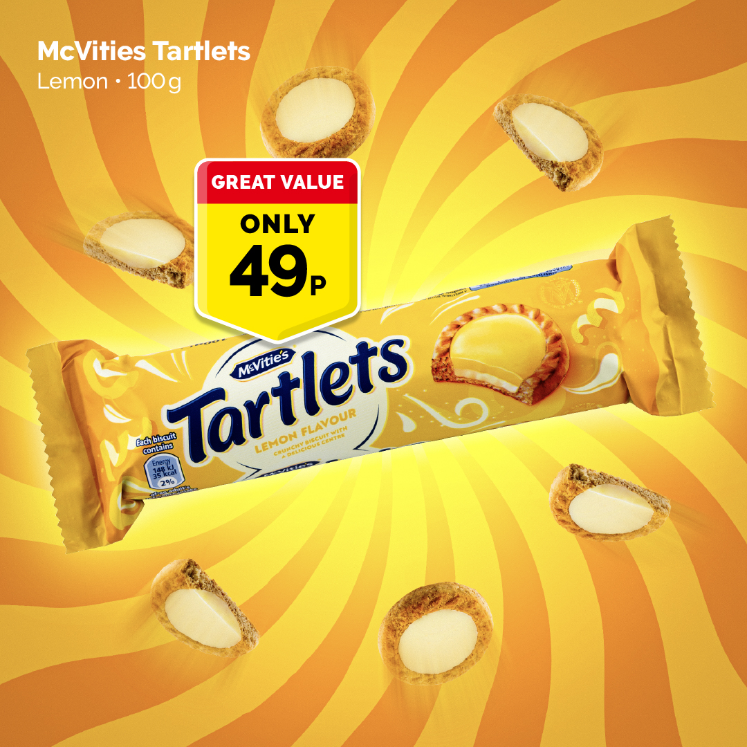 A burst of zesty citrusy flavour with McVitie's tartlets in lemon flavour, only 49p 🍋