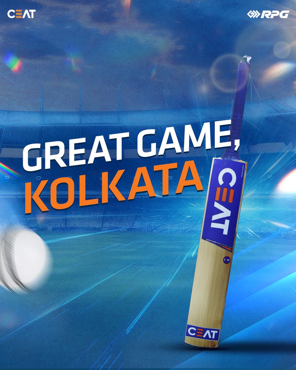 Way to go, Kolkata! A fantastic performance in today's game. Keep going team! 🌟🏏 #CEAT #CEATTyres #Cricket #Kolkata #Victory #ThisIsRPG