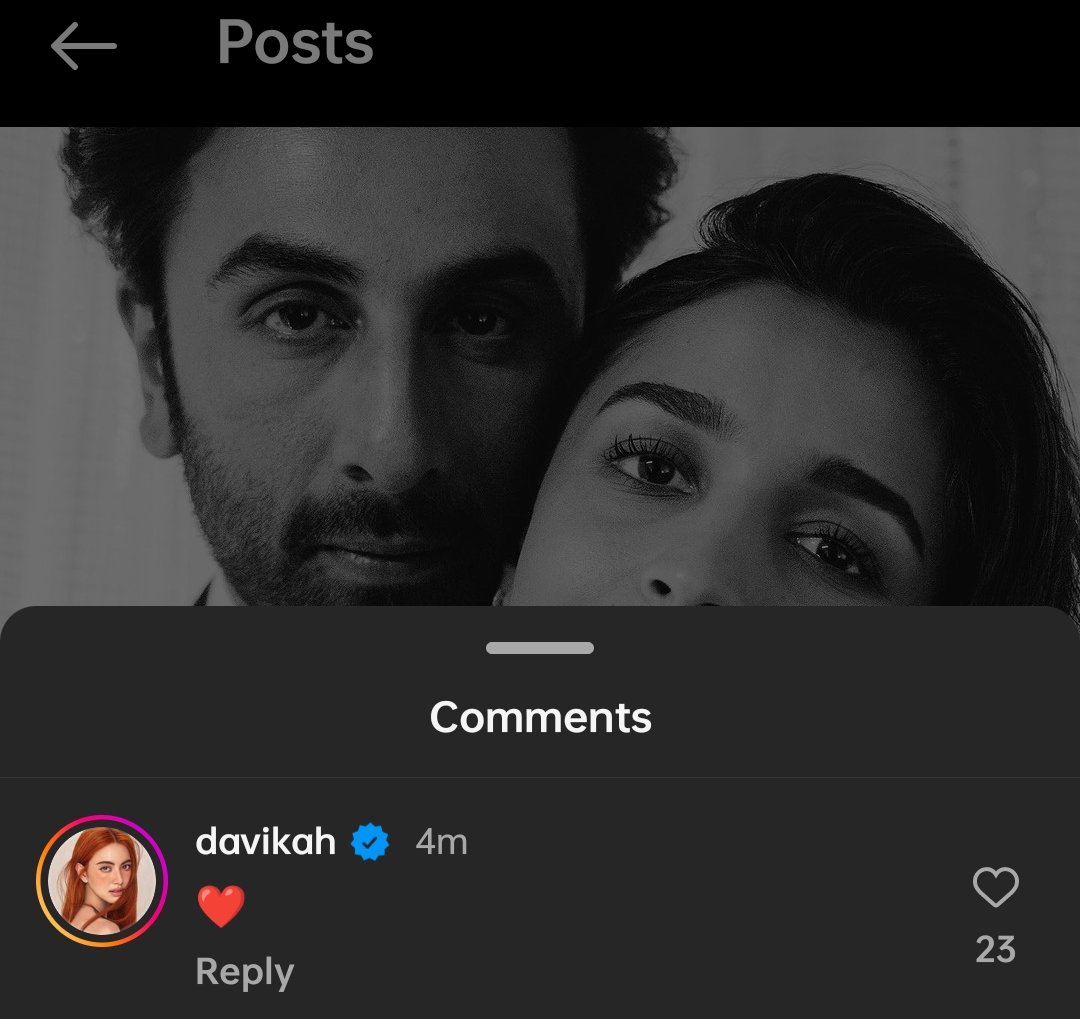 Thai actress Davikah's comment under Alia Bhatt's recent post