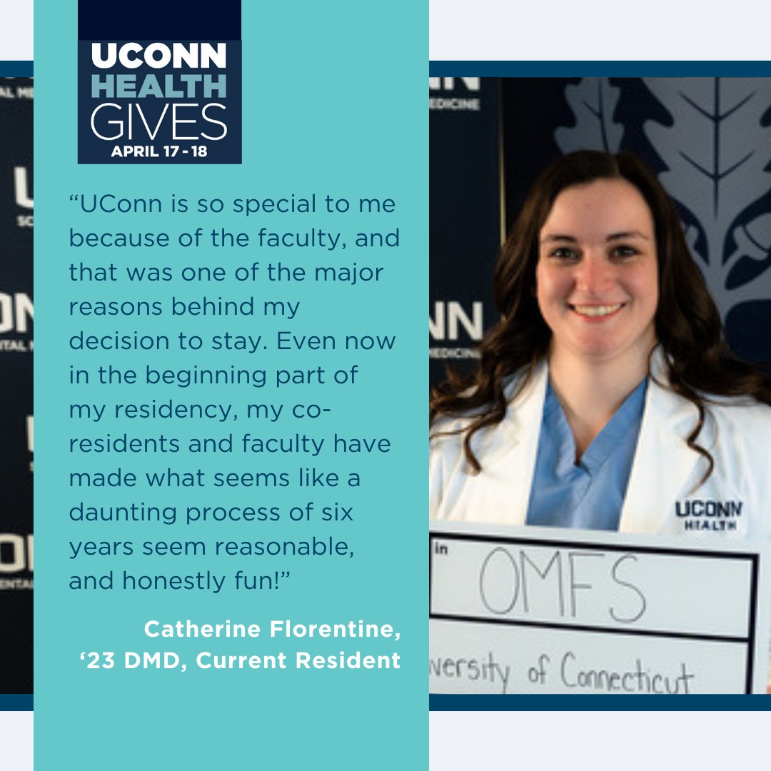 #UConnHealth is special for many reasons, including the formative impact it has on our medical and dental students, many of whom go on to practice in #CT. Learn how you can help support our students and organization during #UConnHealthGives (4/17-18). bit.ly/UCHGives2024