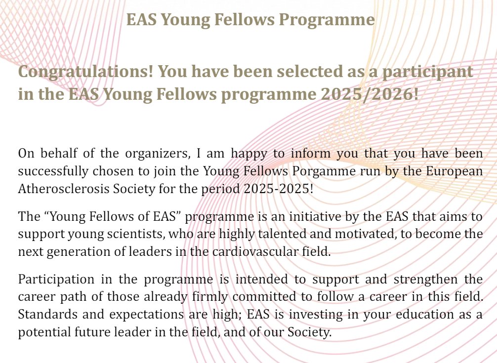 Excited to announce that I'll be joining the #EASYoungFellows Programme for the next 2 years. I'm grateful to the @society_eas for the continued support in developing my academic career, and looking forward to use my education to give back to the Society as much as I can #EASSoMe