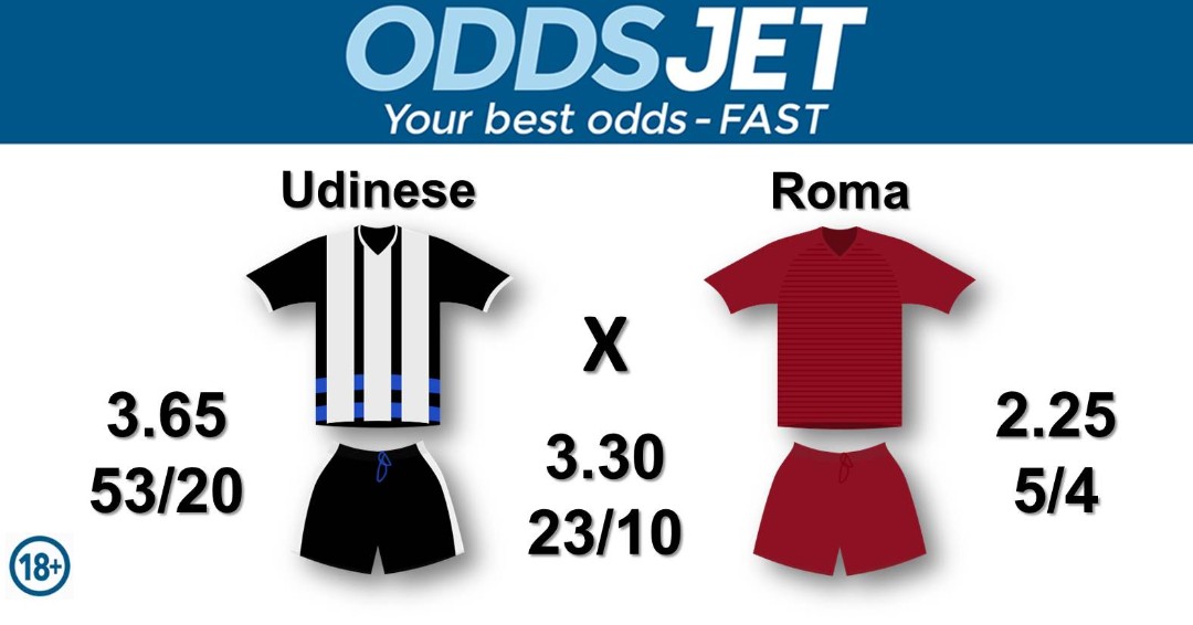 #SerieA, #SerieATIM, #UdineseRoma, #ForzaUdinese, #Udinese, #UdineseCalcio, vs. #RomaForever, #Roma, #ASRoma, #ForzaRoma, Get your best odds - fast at oddsjet.com
