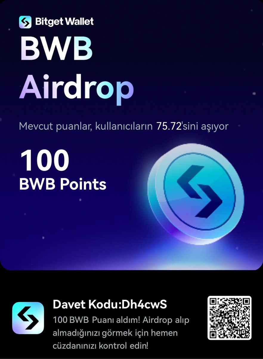 #Bitget web3 wallet de airdrop var bir bakın web3.bitget.com/bwb-airdrop?co…