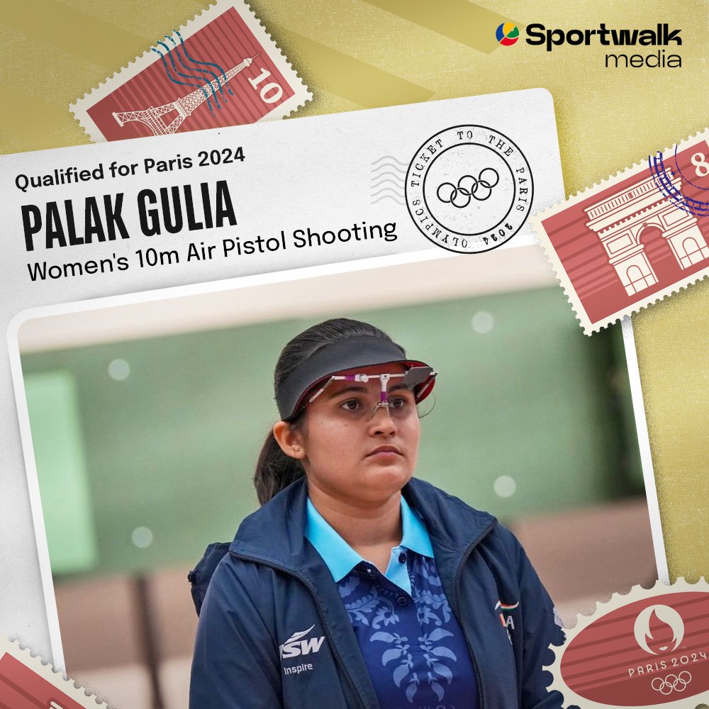 🔥✅ 𝗣𝗮𝗹𝗮𝗸 𝗚𝘂𝗹𝗶𝗮 𝘁𝗼 𝗣𝗮𝗿𝗶𝘀! She secures India's 2️⃣0️⃣th Shooting quota for the #Paris2024 Olympics with a 🥉 medal in the ISSF Final Olympic Qualification Championship 2024. 🤩 India secures all 1️⃣6️⃣ Olympic quotas allocated for Rifle & Shotgun events in Shooting…