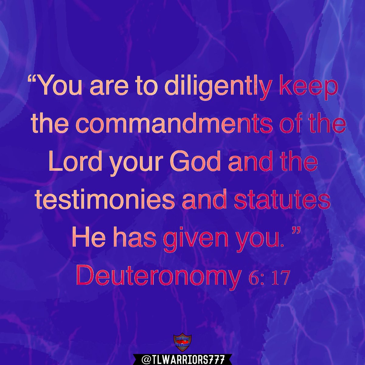 “You are to diligently keep the commandments of the Lord your God and the testimonies and statutes He has given you.” Deuteronomy 6:17