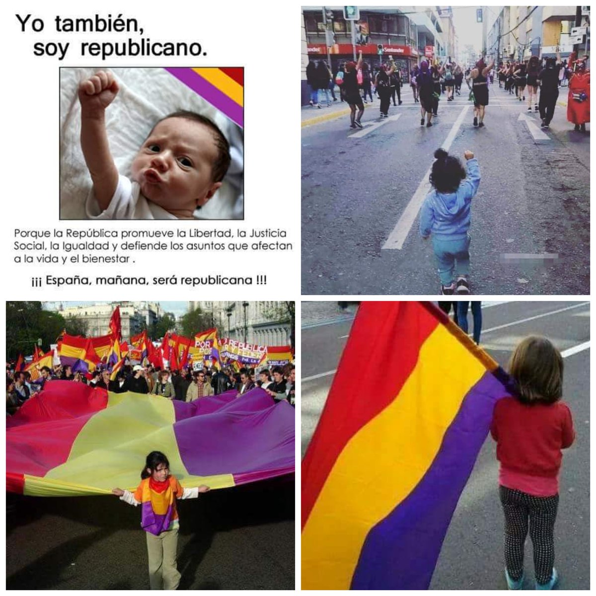 93 años después de #IIRepública14Abril el futuro está aquí, la III República es vuestra y nosotros a vuestro lado, #SaludYRepública compañeros y compañeras ♥️💛💜