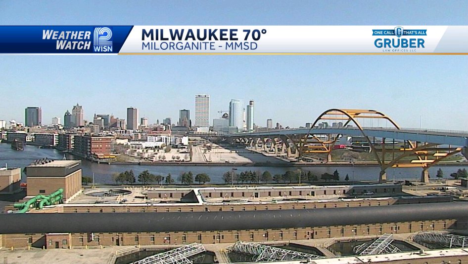 9AM and it's already 70 in Milwaukee! I hope you can enjoy today's sunshine and 70s!
