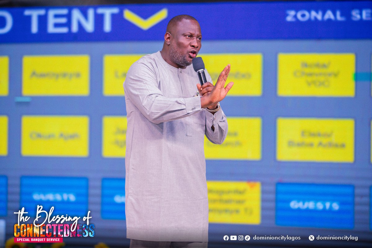dominioncitylag's tweet photo. “You can’t love God and not show love to the people around you.”
Today we were encouraged to be intentional in connecting with people, building relationships, and interceding for one another in the place of prayer.
Sermon By: Pastor @sholaolapade
#DCLagosHq #BanquetService https://t.co/eJMIHPFfLi