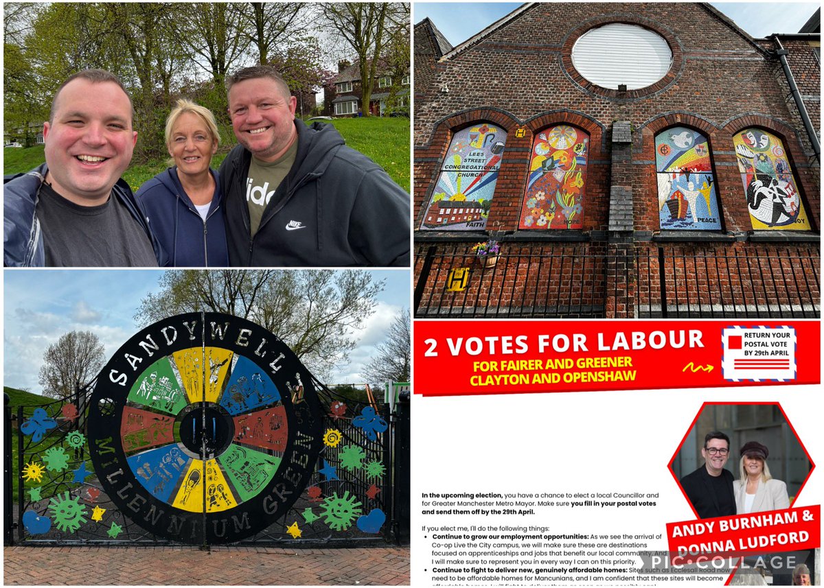 Today Cllrs @donnaludford, @SeanMcHale9 and myself have nearly completed our postal vote letter delivery across Openshaw! We’ve delivered nearly 1000 letters over the last 2 days and will soon begin delivery across Clayton ahead of the local elections on May 2nd! 🌹🐝🌹