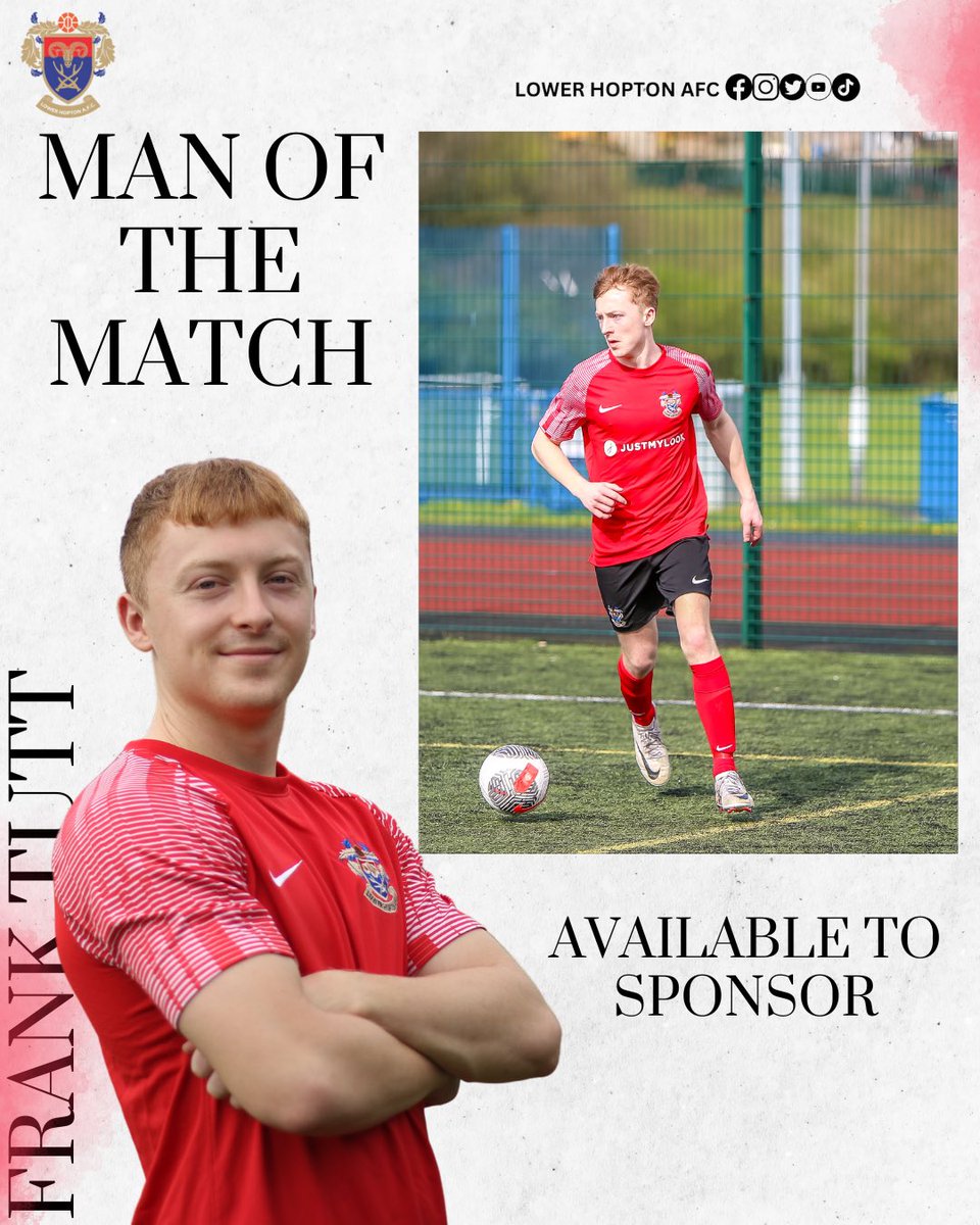 MAN OF THE MATCH Yesterdays M.O.T.M went to Frank Tutt A dominating performance in the middle of the park from Frank topped with a great goal means he took the award this week Well played sir 🫡