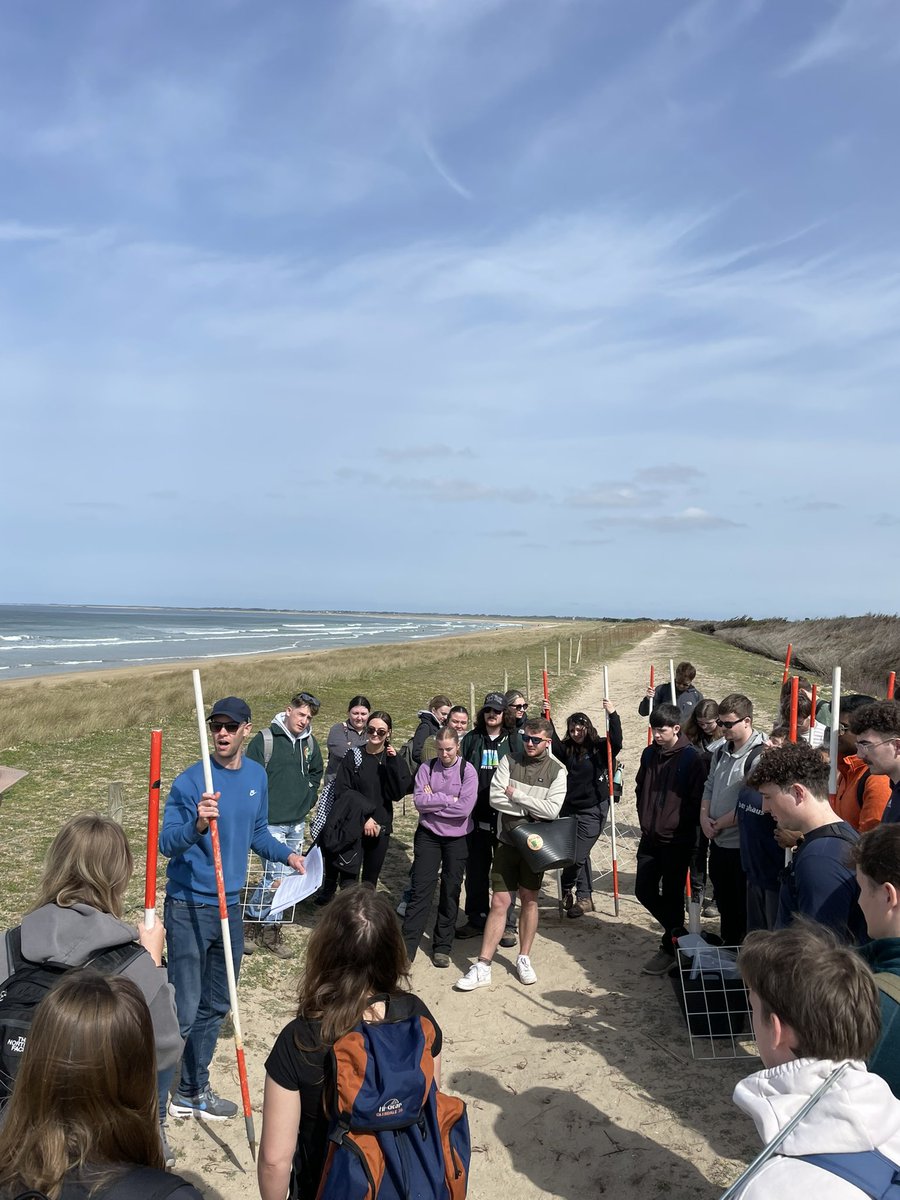 @UWEBristol @UWE_GEM BSc Geography students studying sand dune succession and research methods in Quiberon, Southern Brittany