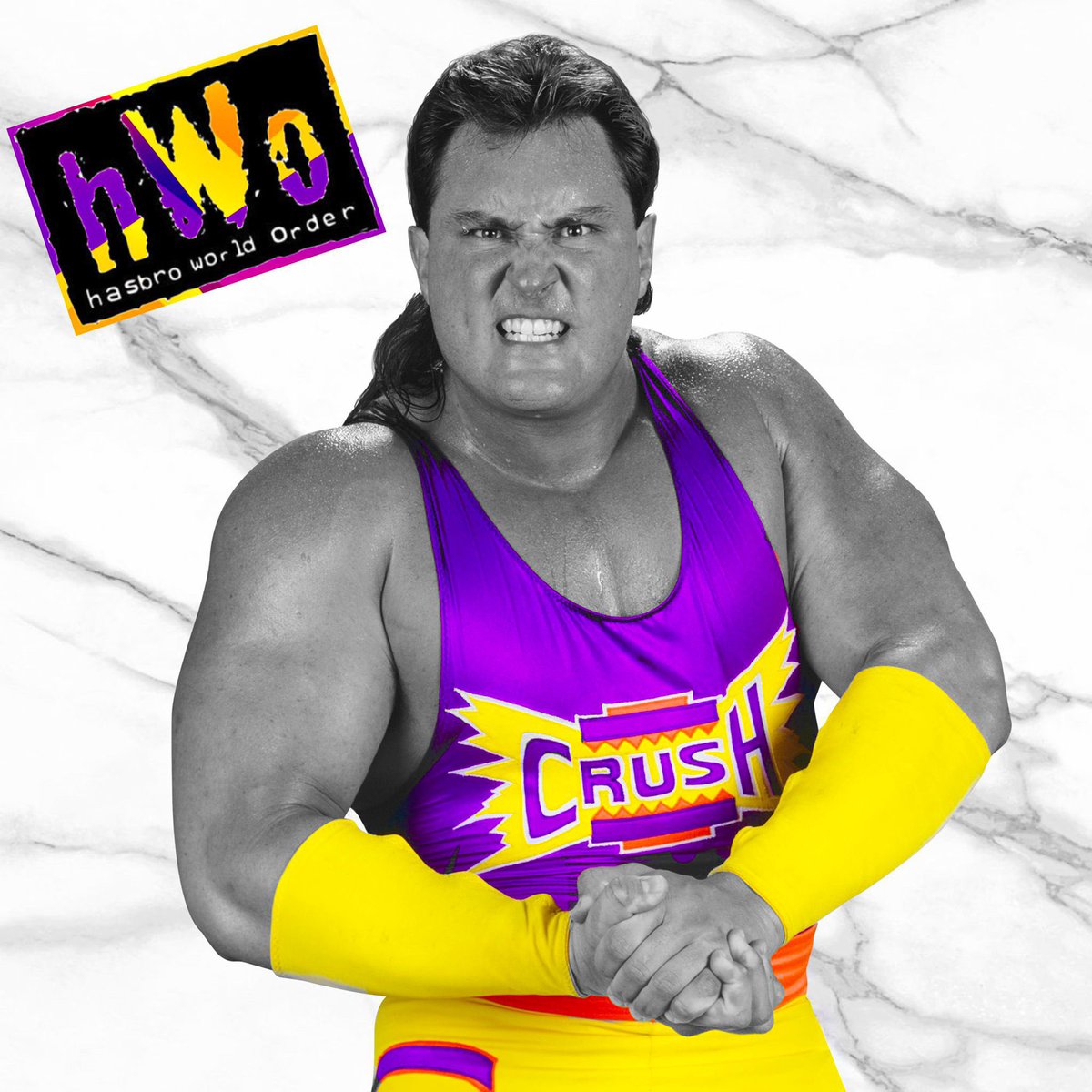 🟡🟣🟠🟡 CRUSH 🟡🟣🟠🟡 Happy Heavenly Birthday Brian Adams Please join us in remembering Brian by sharing any figures, cards, photos or merch of his today Thank you @RealBryanClark for all you do to keep Brian’s memory alive #hWo #Crush #KroniK #Demolition #BrianAdams