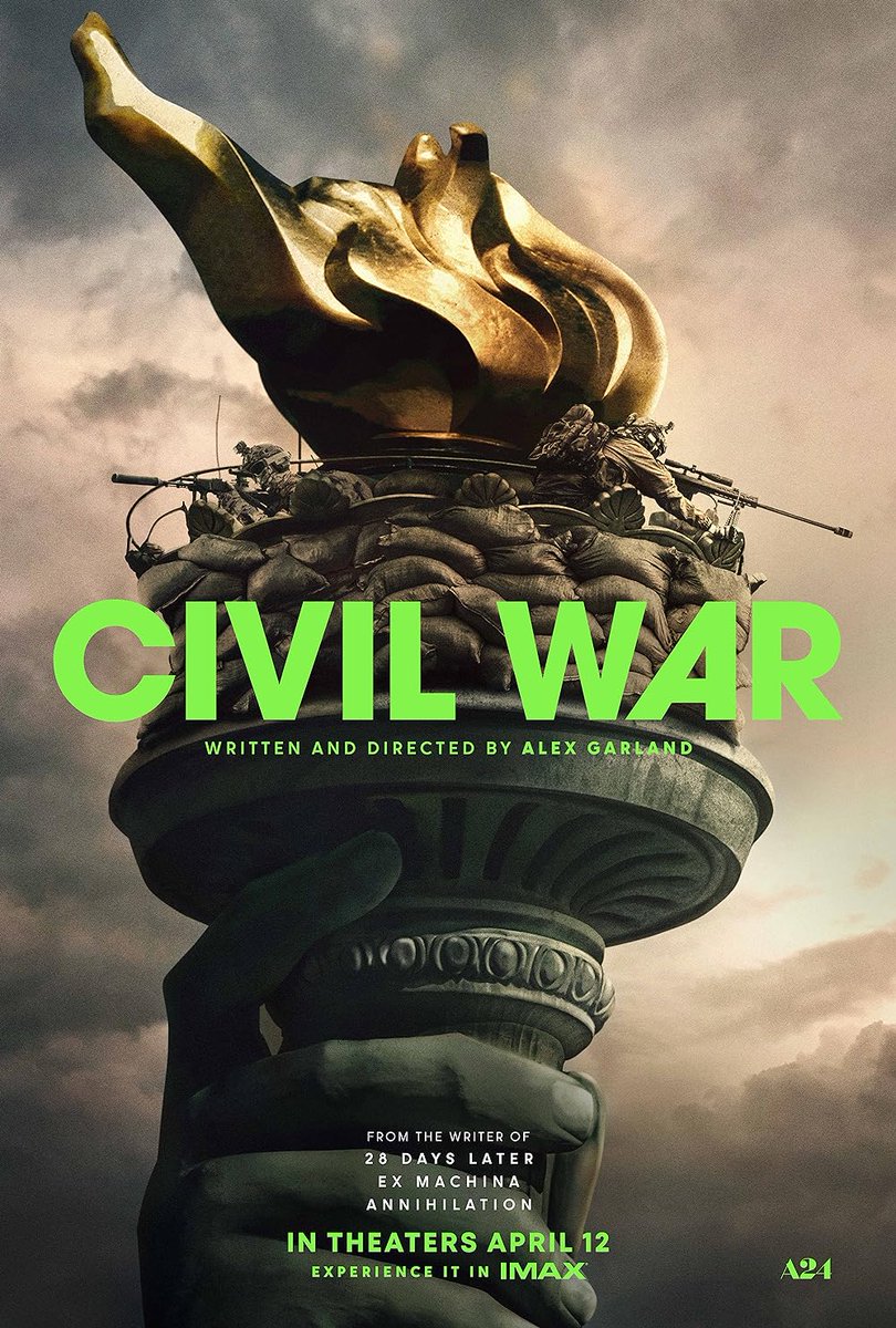 Just got back from watching @CivilWarMovie with my boys.. Far & away the most intense experience I've ever had in a cinema.. Start to finish.. Absolutely brilliant, cast, crew, everything, everyone.. Done like this.. NOTHING comes close to #Film #CivilWarMovie #MancMade