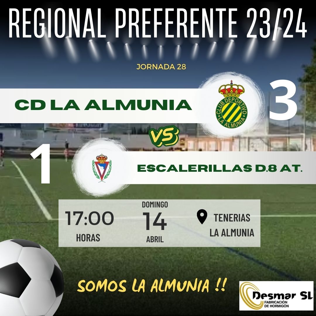 Final en Tenerías. Goles de Moha ⚽️⚽️ y  Embid ⚽️. Seguimos sumando, estamos cerca!!!. Vamossss somos La Almunia, Hasta el final!!!. Aúpa La Almunia 💚 💛.