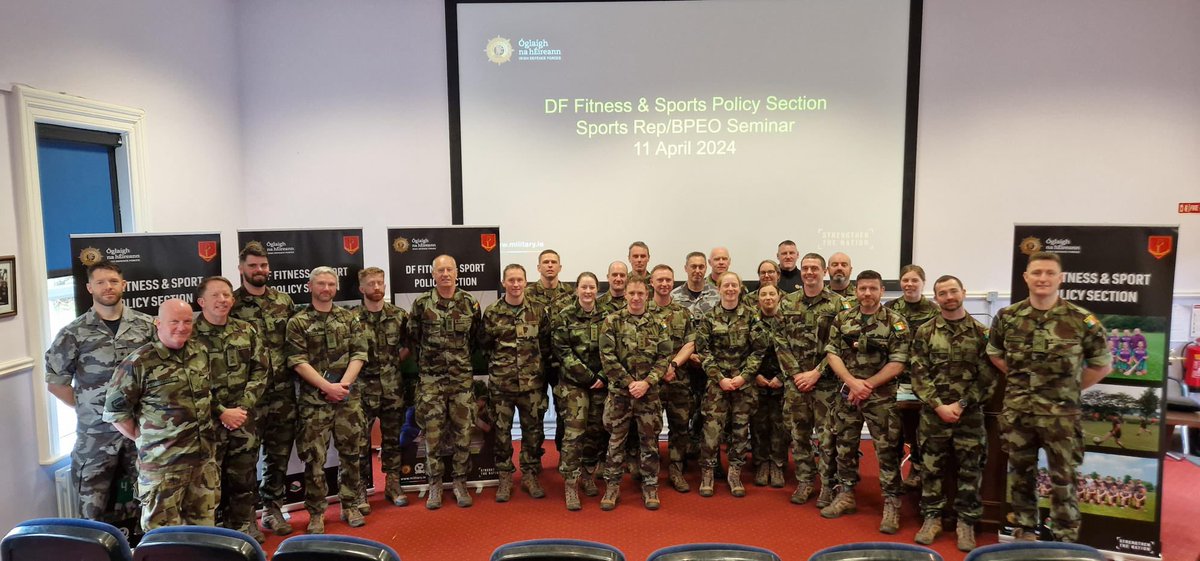 This week the DF Fitness & Sports Policy Section hosted a Sports Rep & Brigade Physical Education Officer Seminar. DF reps from across Sporting/Defence Forces Clubs & Teams groups discussed a range of issues relating to the increase & awareness of Sporting activities in the DF
