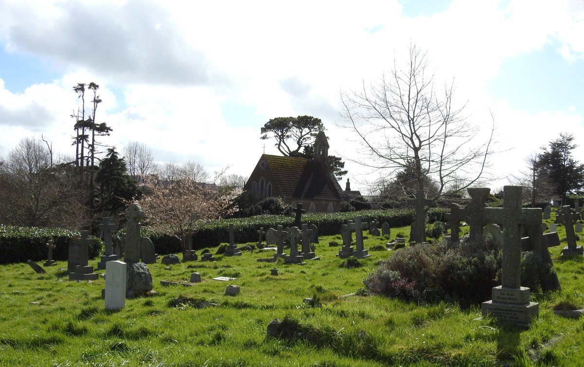 Two distant views of the chapel at the Old Cemetery: Good Friday 2024 #Teignmouth #Devon #cemetery #Victorian #Spring2024