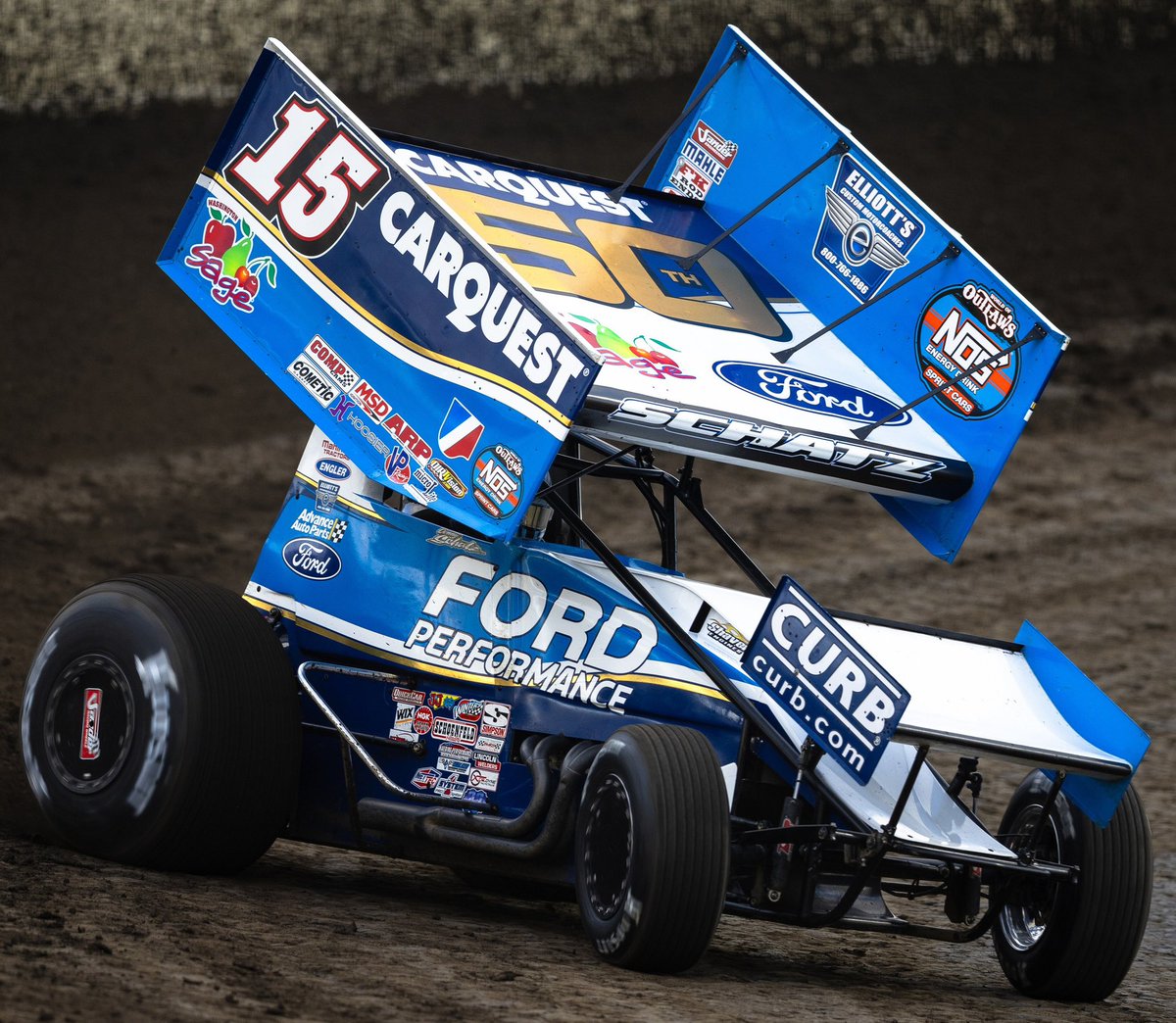 🍎🏆 @DonnySchatz takes home the win at the @I55Raceway bullring! This is his second @WorldofOutlaws win and fifth podium of the season. Congratulations, Donny and @TonyStewart_Rcg!