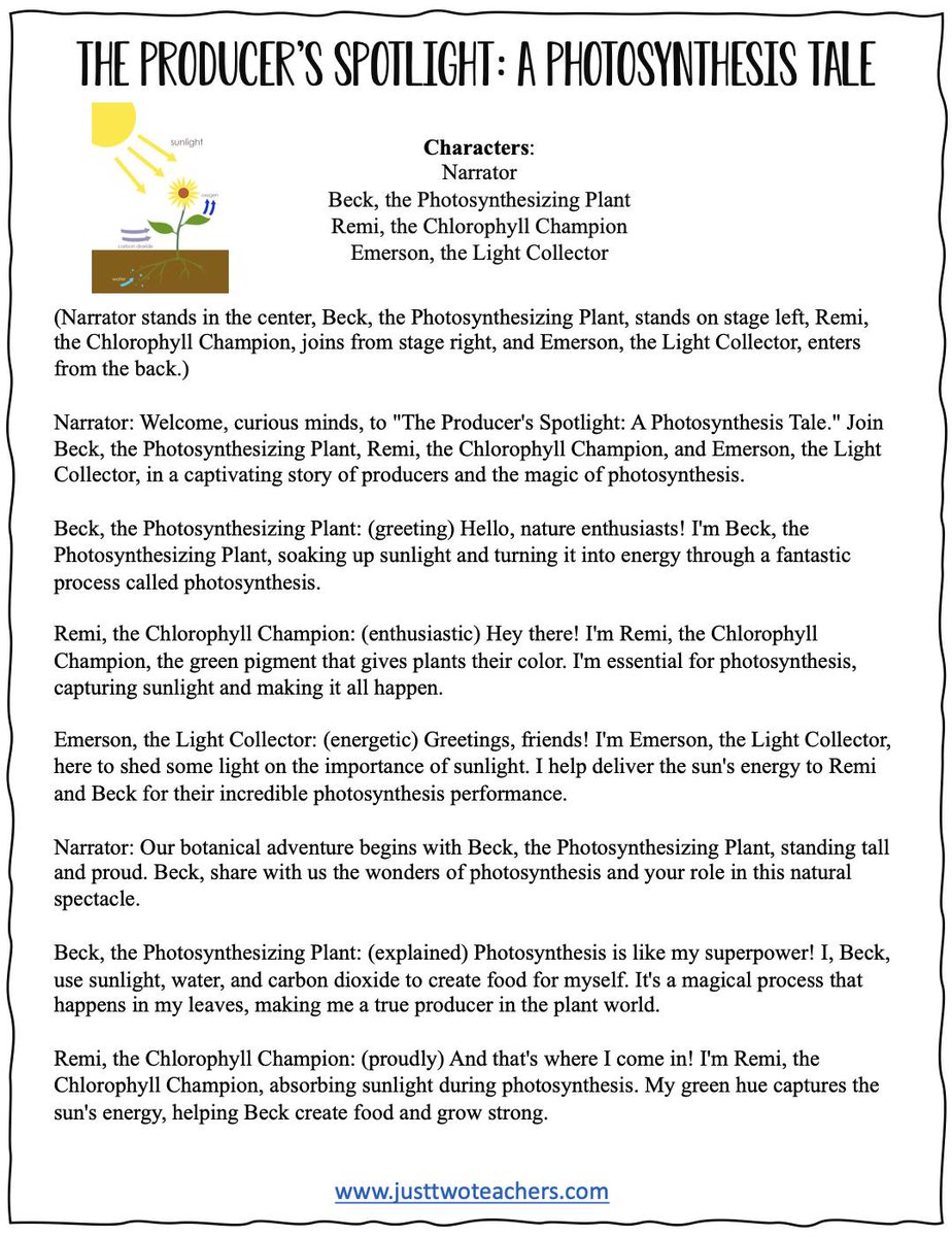 Eight Readers Theater scripts on Living Systems, fostering reading fluency and science understanding, are posted. Download free from justtwoteachers.com/living-systems/. Need ideas on implementation? Read this from @ChaseJYoung1 therobbreviewblog.com/uncategorized/…