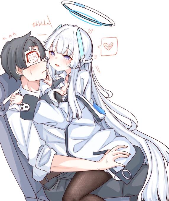 #ブルアカ     #ブルーアーカイブ      生塩ノア     noa , shhhh~   there's someone  in the next room~~~ 