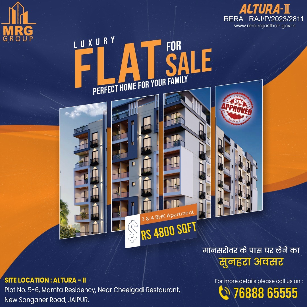 FLAT FOR SALE PERFECT HOME FOR YOUR FAMILY!

#MRG #MRGgroup #alturas #apartments #apartmentsavailable #construction #3BHKSALE #3bhkflats #4BHK #4bhkflats #flatsforsale #FlatsForSaleInJaipur #flatsforsaleinrajkot #flats #flatsconstrctions #dreamhome #dreamhomeconstruction