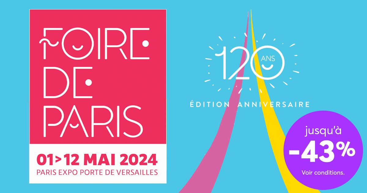 #BONPLAN Profitez en ce moment de vos billets jusqu'à -43% sur la Foire de Paris ! Le rendez-vous shopping à ne pas manquer au printemps 🛍️ 🎟 bit.ly/41OAK4h