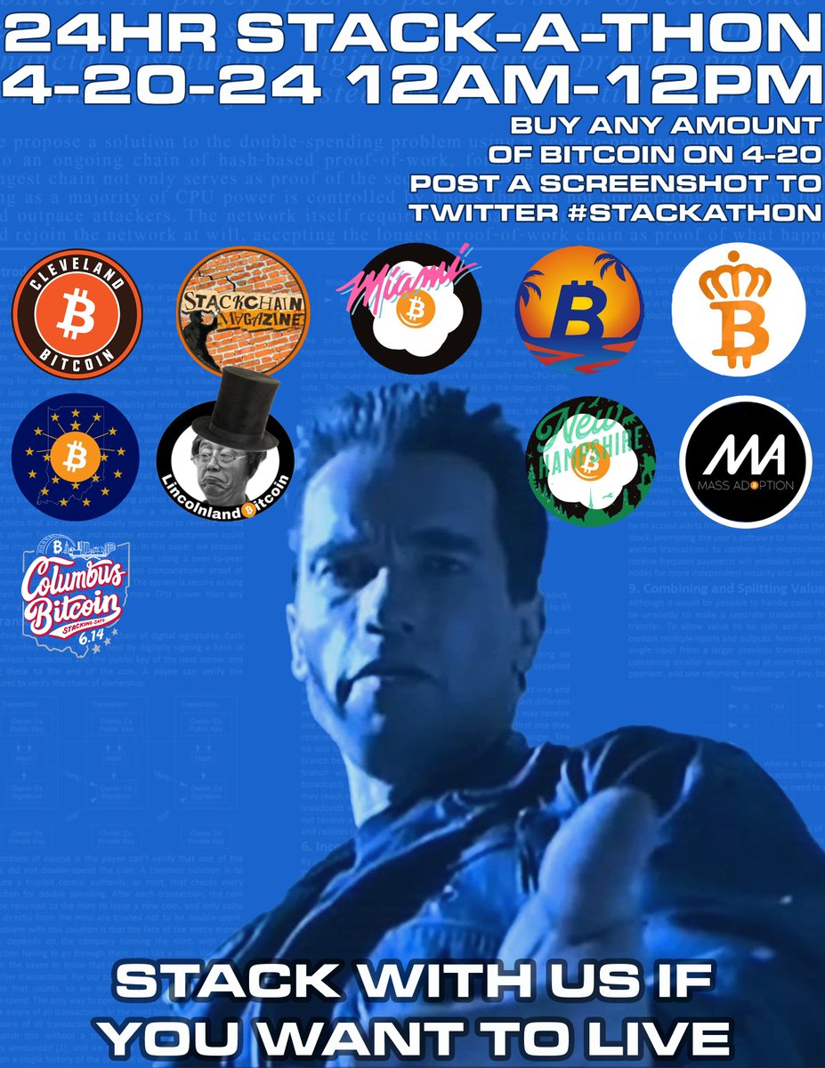1/ Current #Bitcoin meetup list that will participate in the 4-20 24hr #stackathon. Not in a meetup? You can still join in on the fun by just following the simple rules. Let's get MOAR meetups involved!!!! @ColumbusBitcoin @CleBitcoinClub @Stackchainmag @IndyBitcoin…