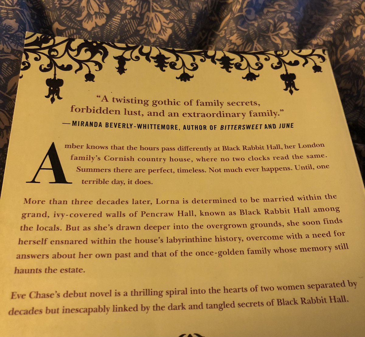 Had the best start to my Sunday morning! I stayed in bed and finished reading #BlackRabbitHall. This book had everything I enjoy; a dual timeline, a big mansion filled with family secrets, a sweet love story with a satisfying ending. Really enjoyed it! 👍🏻🙂#JustRead 📖