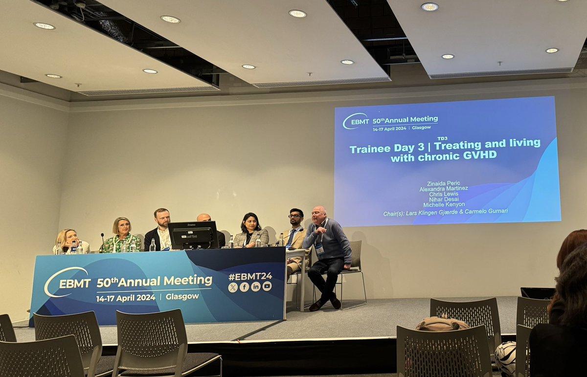 Trainee’s Day #EBMT24 @TheEBMT_Trainee Amazing group of people! @zina_peric @nihardesai7 @AMartinezRocaMD @CarmeloGurnari (behind screen 🙈 sorry) @larsgjaerde @michellekenyon5 @TheEBMT @TheEBMT_CTIWP