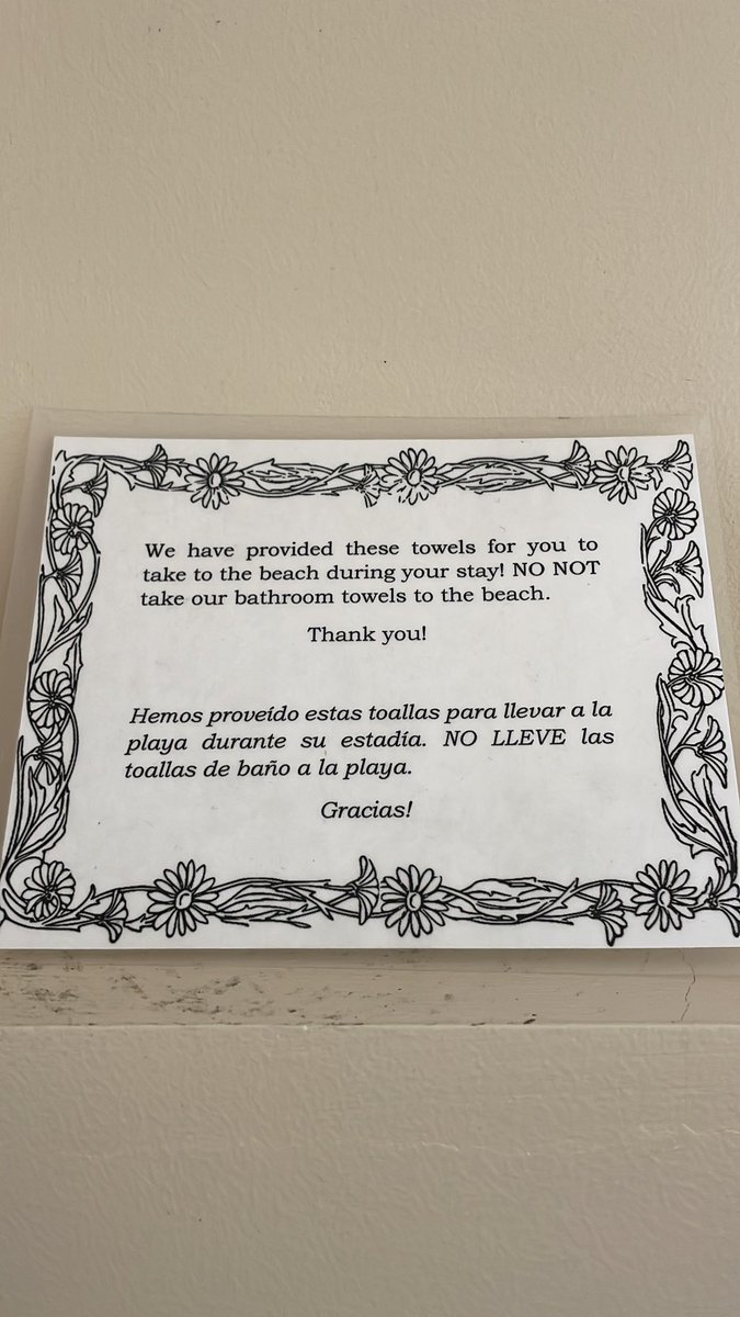 As a serial airbnb-er (can’t even count how many over the last 3ish years of nomading) I have developed pet hates. And this is one of them: passive aggressive signs at every turn … they make me want to do the opposite 😂 this particular place is serious about towel use.