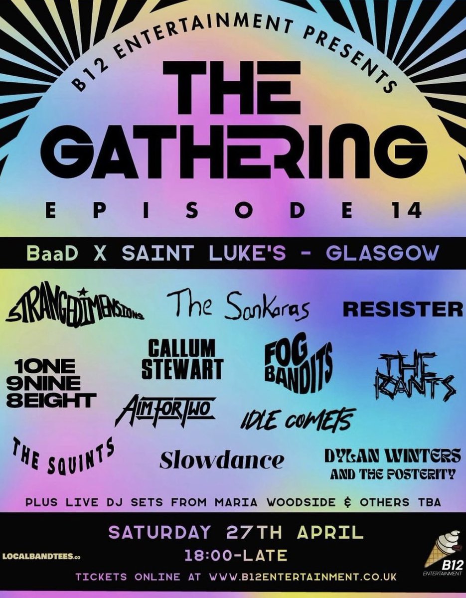 Just under 2 weeks until we play ‘The Gathering’ at Saint Luke’s💥 Still time to get your tickets before the 27th, link in bio🎫