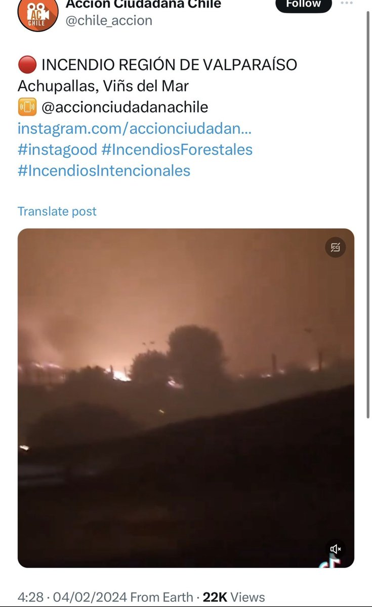 Medios estatales Iraníes utilizaron imágen de incendio en Chile para informar que era impactos en Israel. Dictaduras y el terror siempre mienten. Vean imágenes.