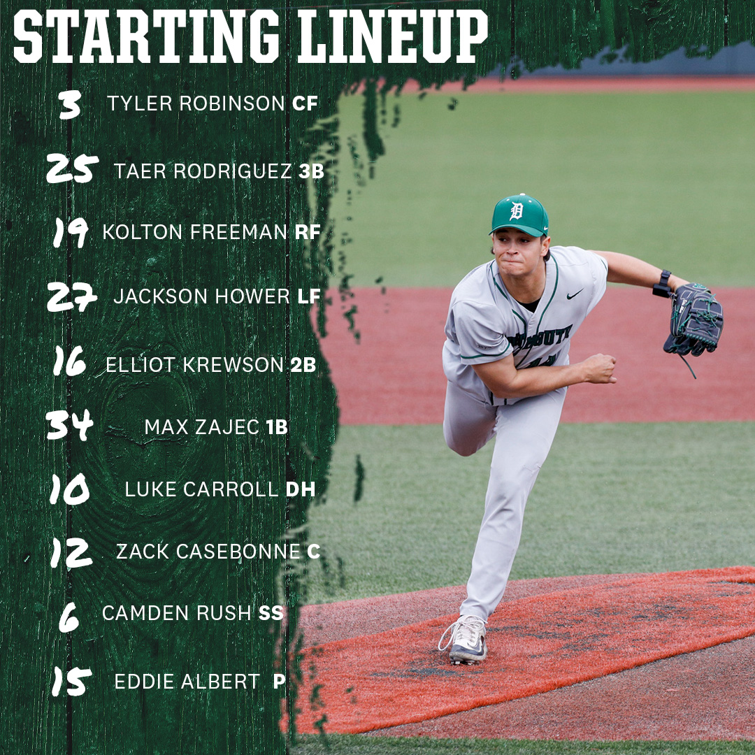 Our starters for the series finale with Brown! First pitch just after 11 a.m. #GoBigGreen