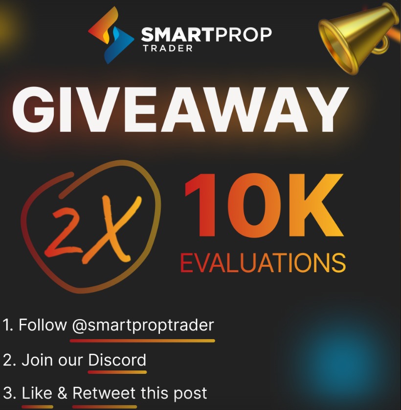 Giveaway 🔥 2 X $10k To enter: 1️⃣ Follow @babujin_fx @SmartPropTrader @TradeConnectVVS @ryanspt17 And @MAbba_FX @sirHishermfx @MrAkFx @sodium_fx @_lawslm @naantifx 2️⃣ Like & Retweet 3⃣tag a friend 4️⃣ like, comment and Retweet my pin post to qualify Winners picked in 72hrs