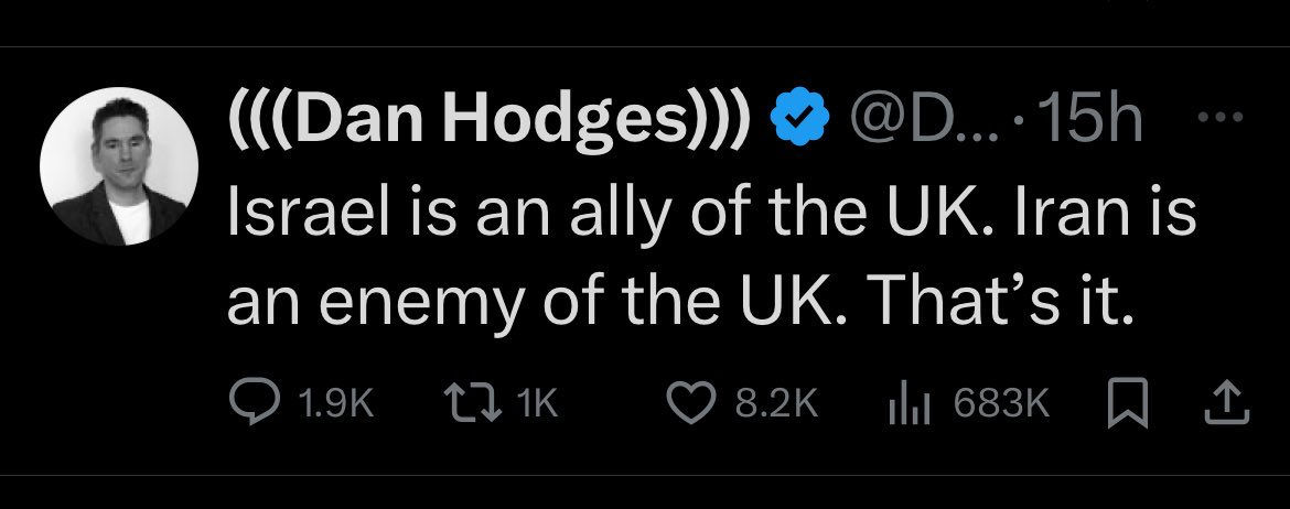 Yo @DPJHodges The CIA & MI6 organised a coup to overthrow the democratically elected Mohammed Mossadegh in 1953 to get their hands on Persia's oil. They installed the brutal Reza Shah whose corruption & extravagance led to the 1979 Revolution. Just a little context for readers