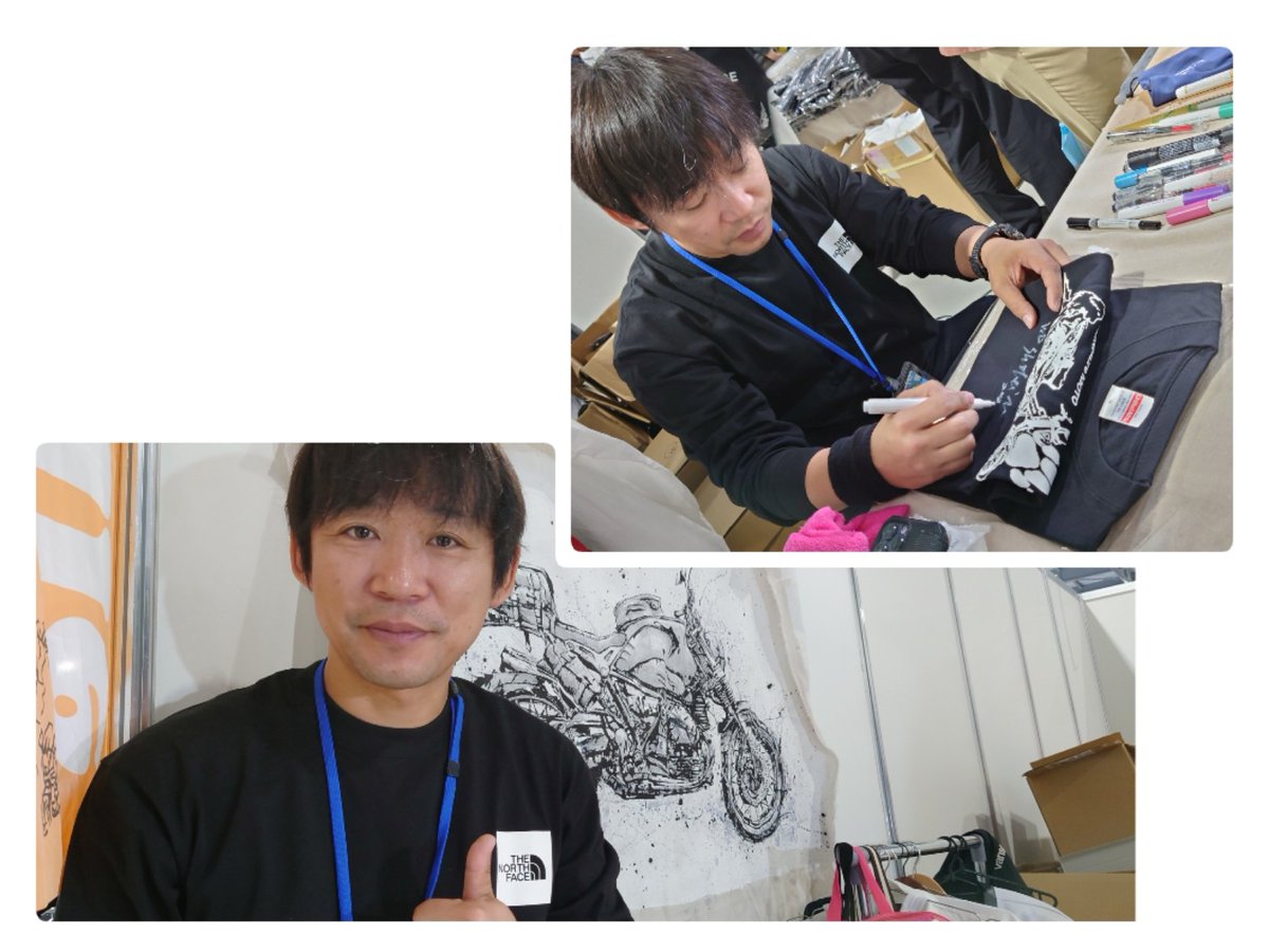 meguk0's tweet photo. 4/7(日)名古屋モーターサイクルショー
ホワイトベース二宮さんとお話させてもらった😙購入した商品にもひとつひとつ丁寧にサインして下さって歓喜。頑張って行って良かった。初めての前泊ロンツーやったけどゲルザブシートカバー付けてて大正解！
#名古屋モーターサイクルショー2024
＃Rebel250 https://t.co/v4LkmX9M6v