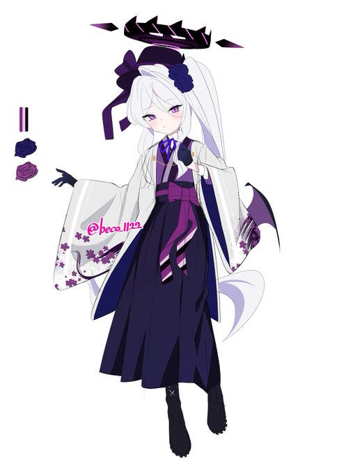 「purple eyes white kimono」 illustration images(Latest)