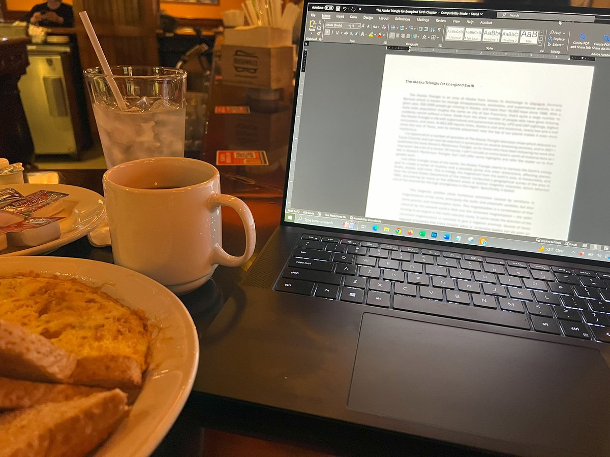 Mike’s Morning Mug: Grabbing breakfast and working on the new book while waiting for my flight. ☕️🖋️☕️ #travel #ConnectedUniverse #writerslife #book