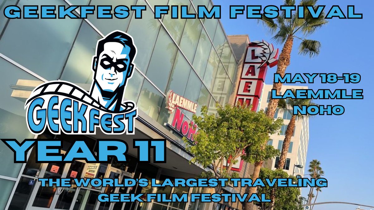 Our first Year 11 EVENT is here!
Get your tickets now for our first standalone @GeekFilmFests EVER!
GeekfestFilmFest.eventbrite.com
May 18-19 @noho7
#GeekFest #FilmFestival #LosAngeles Spend the weekend getting #Geekie